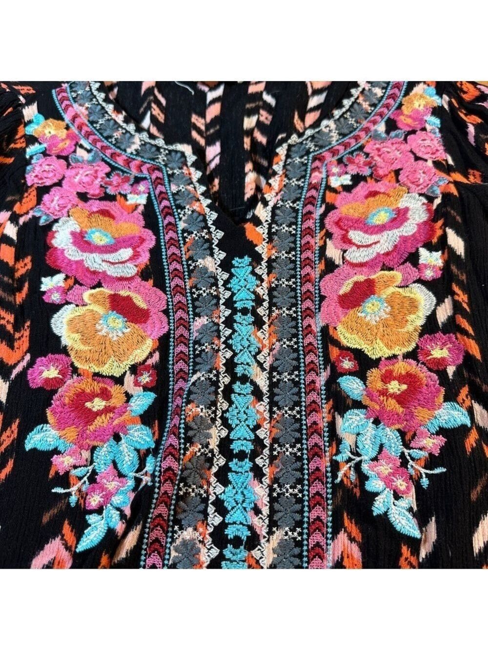 Savanna Jane Black Top with Floral Embroidery - Picture 5 of 7